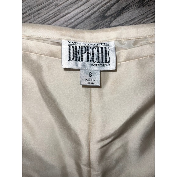 Yves CoSsette Depeche Mode Women Size 8 Cream Floral Embroidered Cropped Pants - Picture 2 of 3